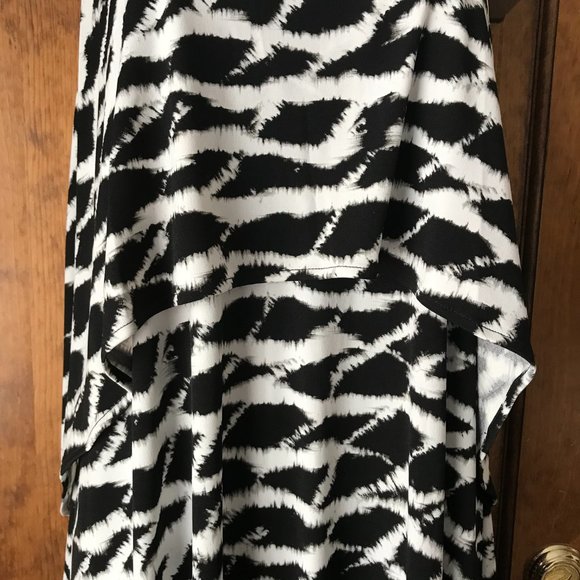 Rafaella Black and White Diamond Mid-Length Tank Dress Petite Small - Picture 5 of 12